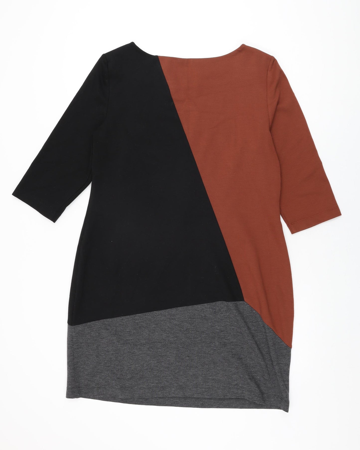 Wallis Womens Black Geometric Polyester Shift Size 16 Round Neck Pullover