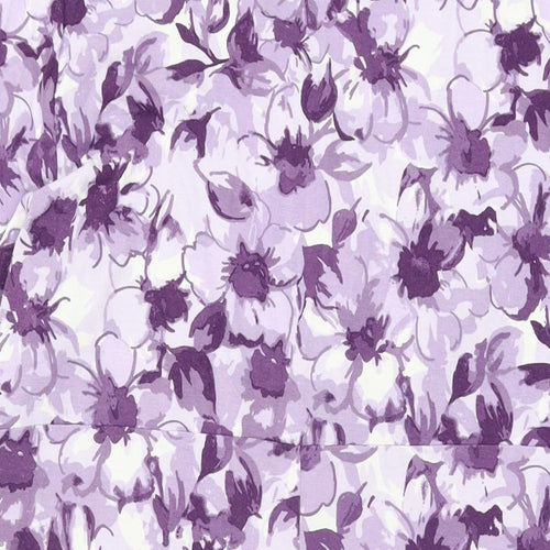 Eastex Womens Purple Floral Viscose Shift Size 20 V-Neck Pullover