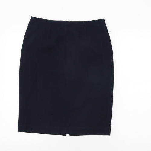 John Lewis Womens Blue Polyester Straight & Pencil Skirt Size 10 Zip