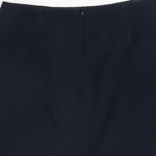 John Lewis Womens Blue Polyester Straight & Pencil Skirt Size 10 Zip