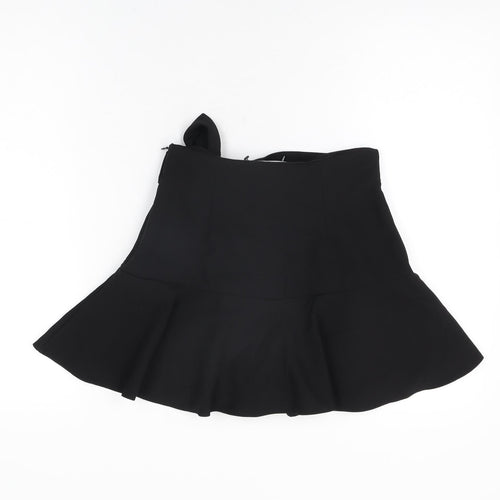 Zara Womens Black Polyester Mini Skirt Size XS Zip
