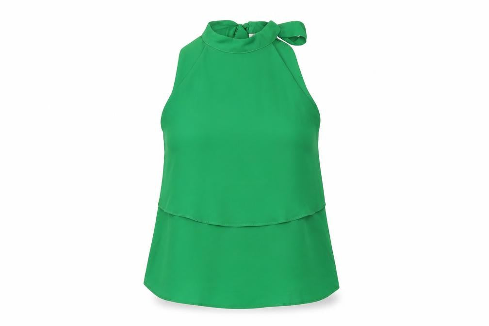 Zara Womens Green Polyester Basic Blouse Size XS Round Neck