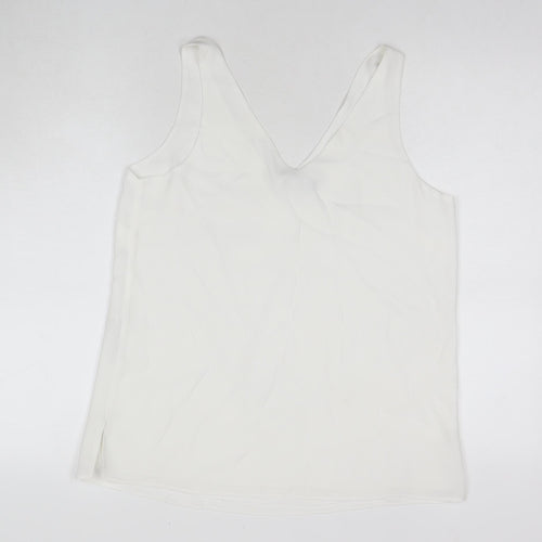 Wallis Womens White Polyester Basic Tank Size 10 V-Neck
