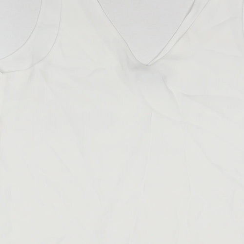 Wallis Womens White Polyester Basic Tank Size 10 V-Neck