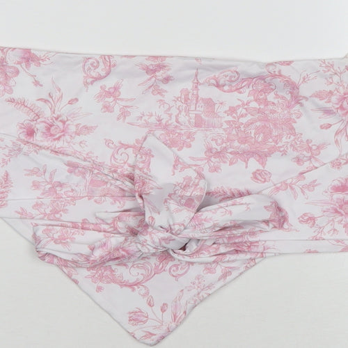 Missguided Womens White Floral Polyester Cropped Tank Size 10 Square Neck