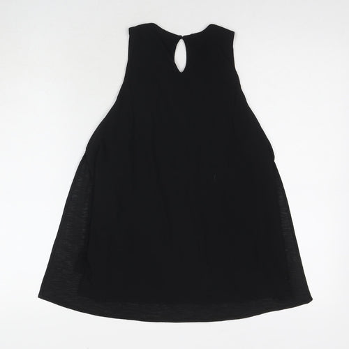 Mango Womens Black Viscose Basic Tank Size S Round Neck