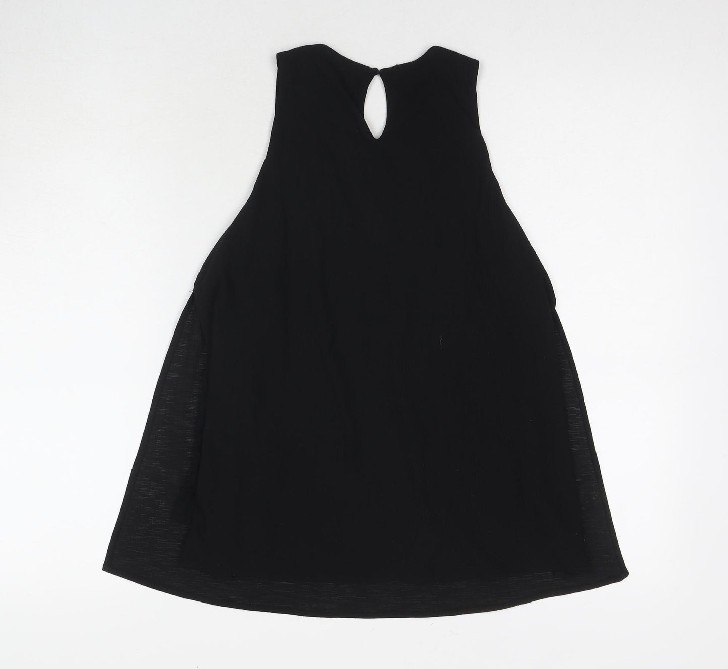 Mango Womens Black Viscose Basic Tank Size S Round Neck