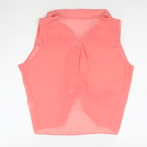 Rose Womens Pink Polyester Basic Button-Up Size 12 Collared