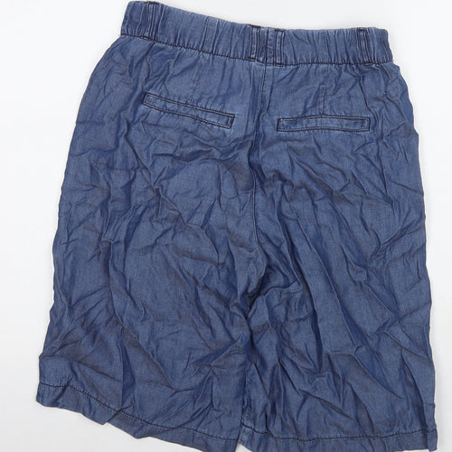 Damart Womens Blue Lyocell Chino Shorts Size 12 L10 in Regular Zip