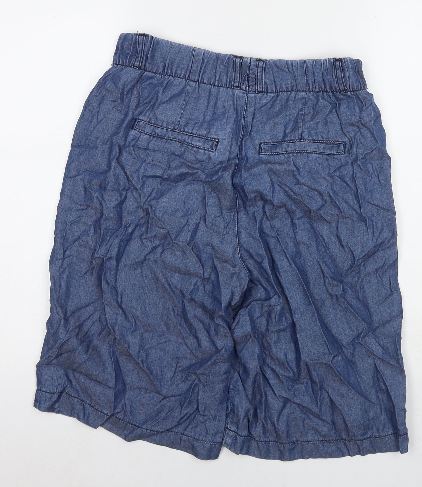 Damart Womens Blue Lyocell Chino Shorts Size 12 L10 in Regular Zip