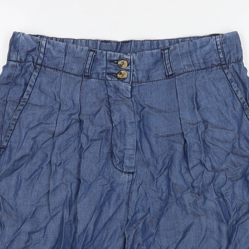 Damart Womens Blue Lyocell Chino Shorts Size 12 L10 in Regular Zip