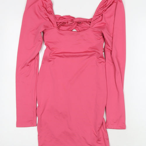 Oh Polly Womens Pink Polyester Bodycon Size 10 Sweetheart Pullover