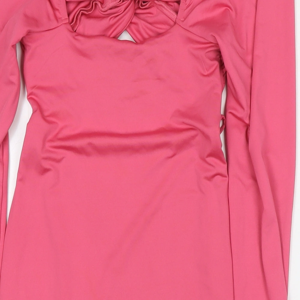 Oh Polly Womens Pink Polyester Bodycon Size 10 Sweetheart Pullover