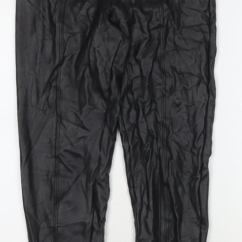 Marks and Spencer Womens Black Polyester Trousers Size 10 L25 in Regular