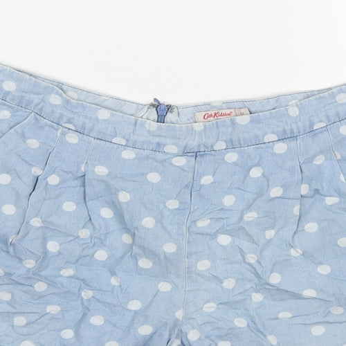 Cath Kidston Womens Blue Polka Dot Cotton Mom Shorts Size 12 L4 in Regular Zip