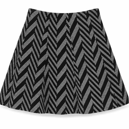 Oasis Womens Black Geometric Cotton Skater Skirt Size S