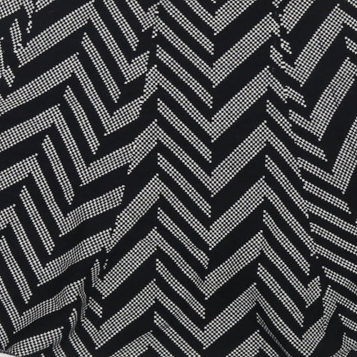 Oasis Womens Black Geometric Cotton Skater Skirt Size S
