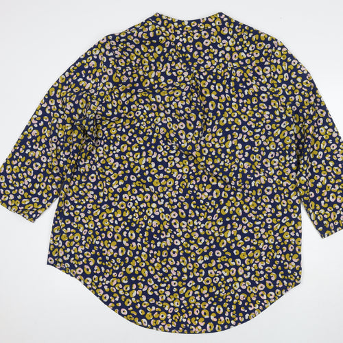 Izabel Womens Multicoloured Animal Print Polyester Tunic Blouse Size 20 V-Neck