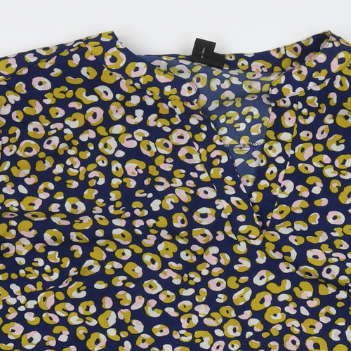 Izabel Womens Multicoloured Animal Print Polyester Tunic Blouse Size 20 V-Neck