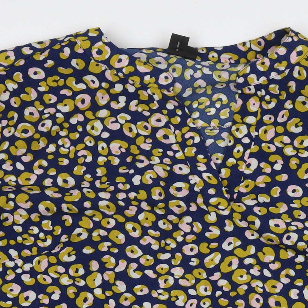 Izabel Womens Multicoloured Animal Print Polyester Tunic Blouse Size 20 V-Neck