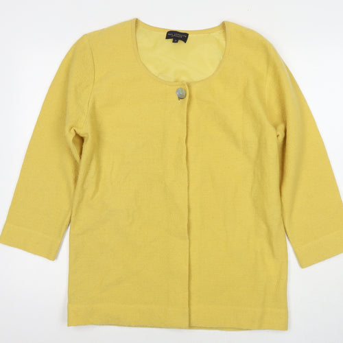 Paul Costelloe Womens Yellow Jacket Coat Size M Button