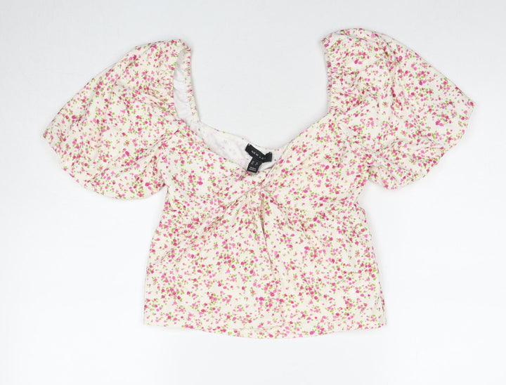 New Look Womens Multicoloured Floral Polyester Basic T-Shirt Size 8 Sweetheart