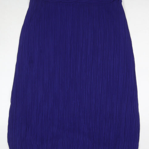 Per Una Womens Blue Polyester A-Line Skirt Size 16