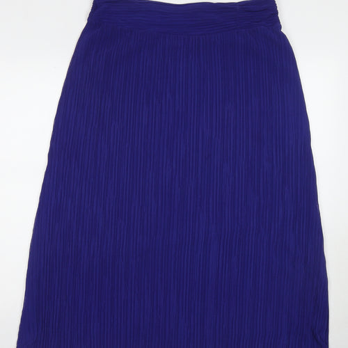 Per Una Womens Blue Polyester A-Line Skirt Size 16