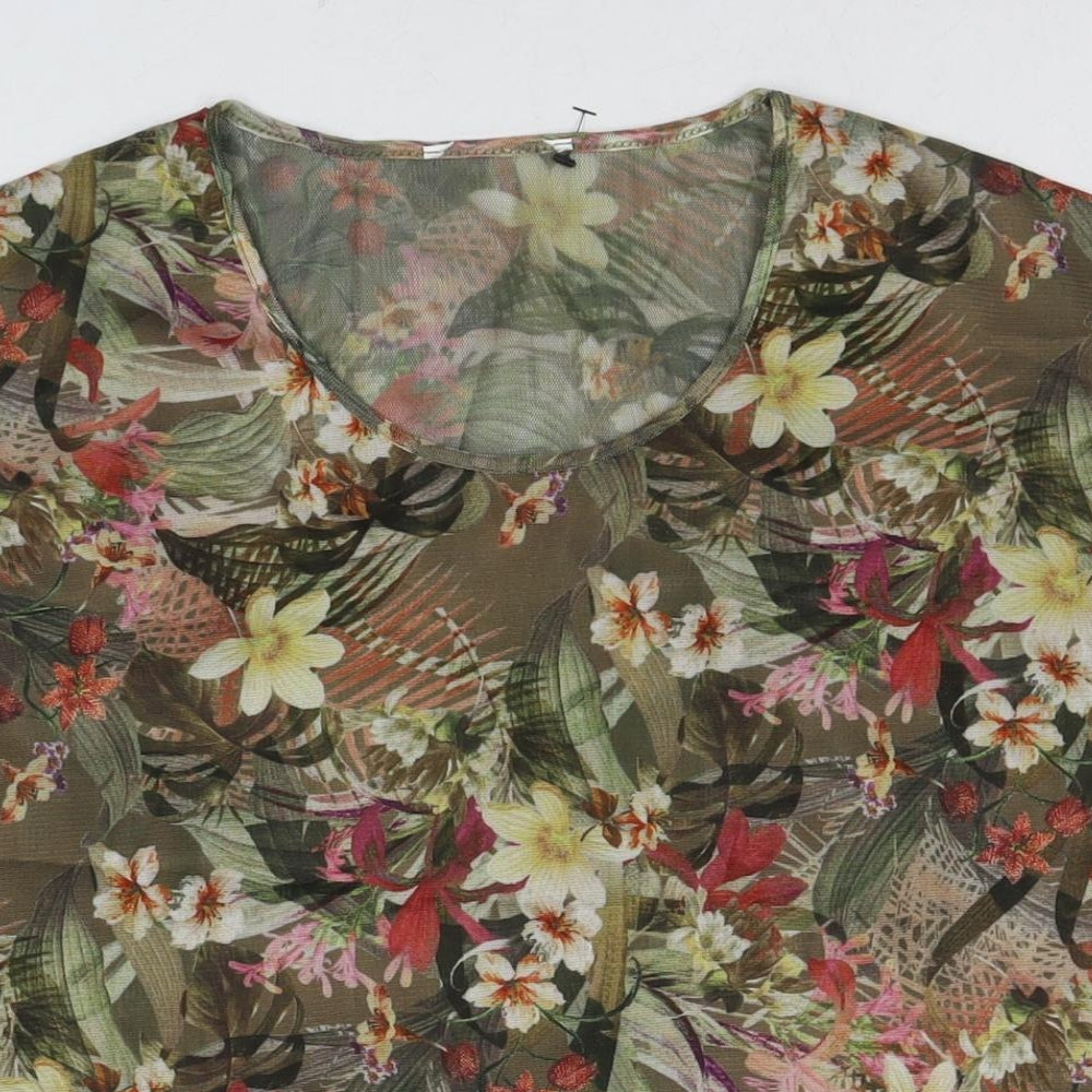Chapiteau Womens Multicoloured Floral Polyester Basic Blouse Size 20 Round Neck - Size 20-22