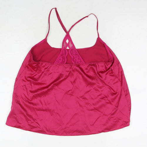 Marks and Spencer Womens Pink Polyester Basic Tank Size M Round Neck