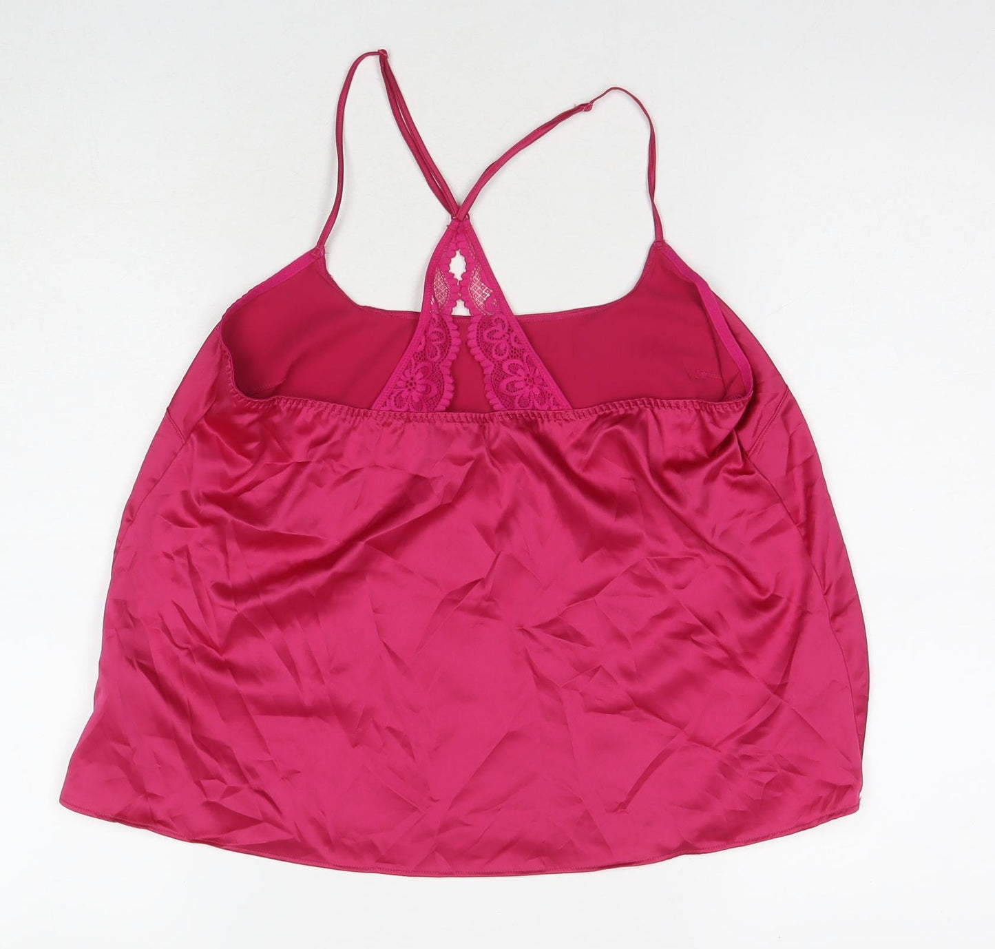 Marks and Spencer Womens Pink Polyester Basic Tank Size M Round Neck