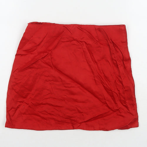 Zara Womens Red Polyester Mini Skirt Size XS Zip
