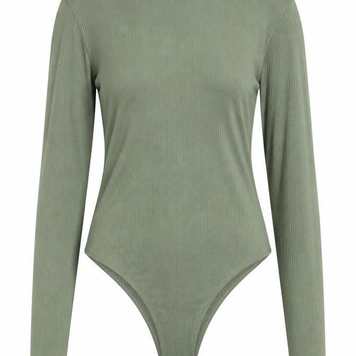 New Look Womens Green Cotton Bodysuit One-Piece Size 12 Snap