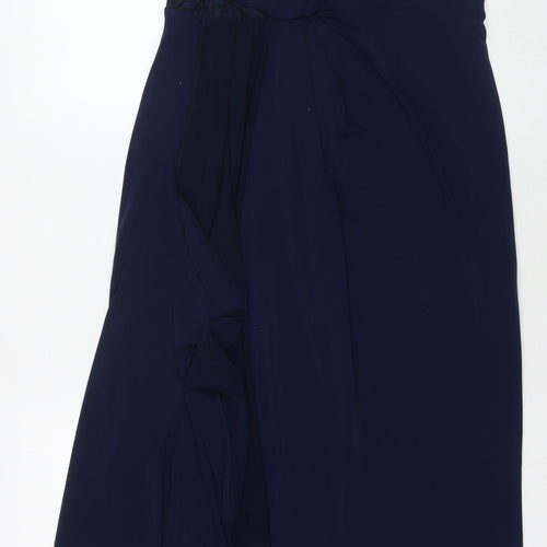Coast Womens Blue Polyester Maxi Size 14 Round Neck Pullover