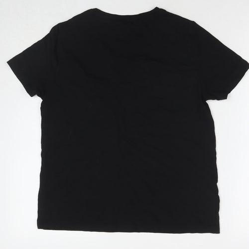 New Look Womens Black Cotton Basic T-Shirt Size 12 Round Neck - Bride Squad