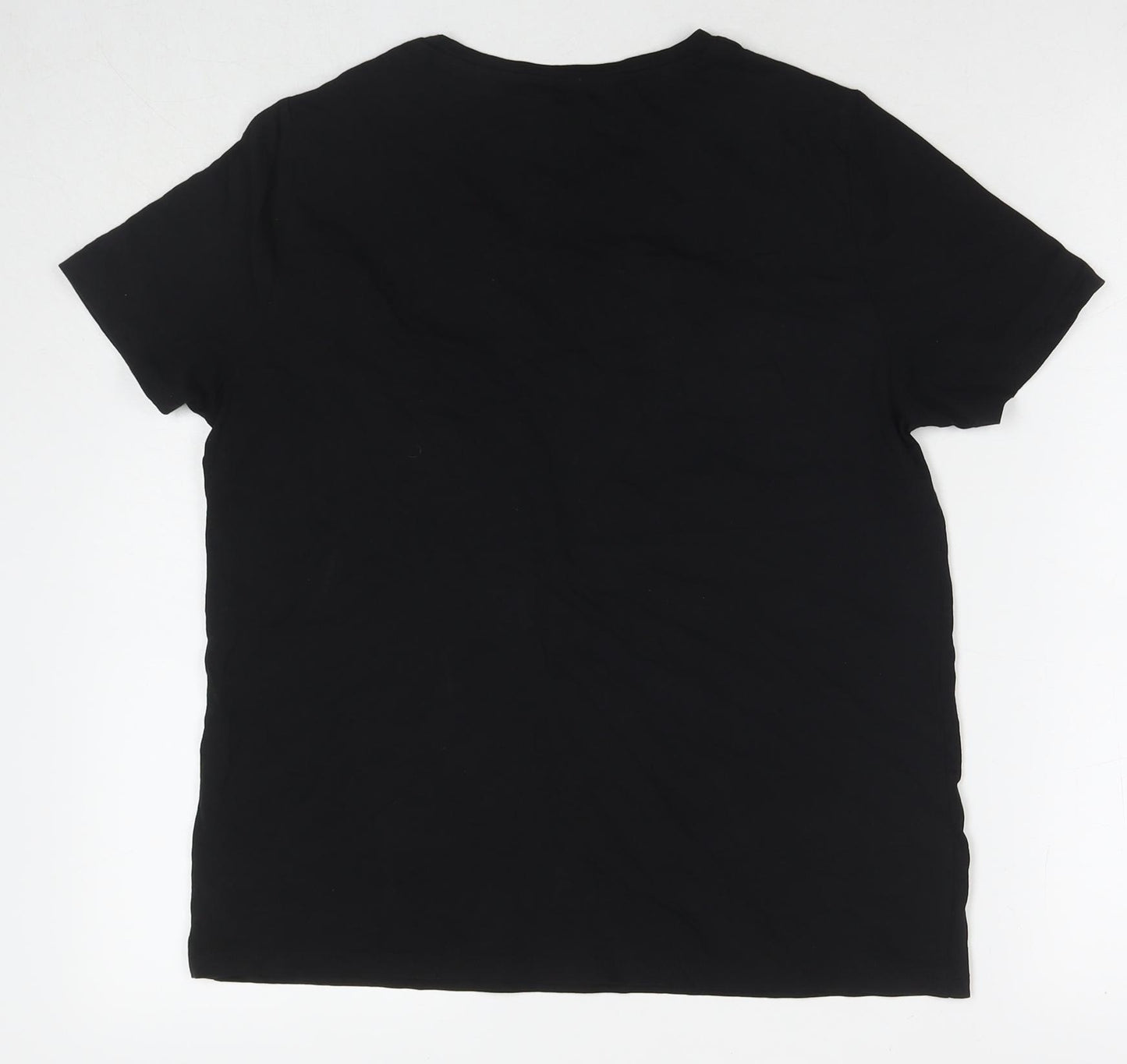 New Look Womens Black Cotton Basic T-Shirt Size 12 Round Neck - Bride Squad