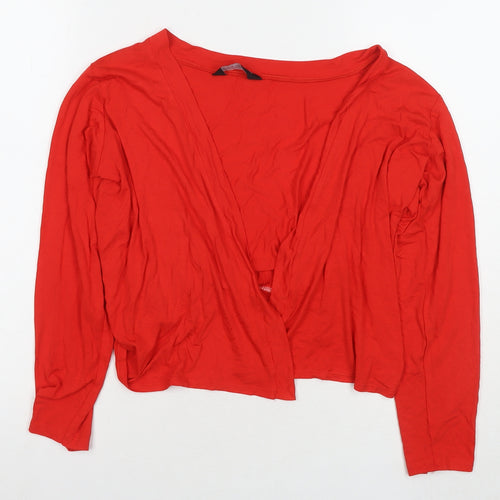 Dorothy Perkins Womens Red Viscose Kimono T-Shirt Size 14 V-Neck