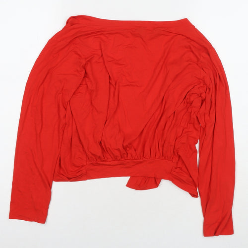 Dorothy Perkins Womens Red Viscose Kimono T-Shirt Size 14 V-Neck