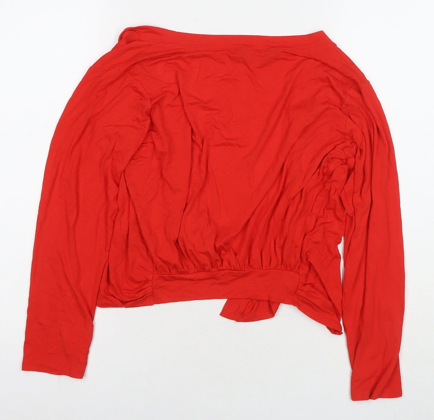 Dorothy Perkins Womens Red Viscose Kimono T-Shirt Size 14 V-Neck