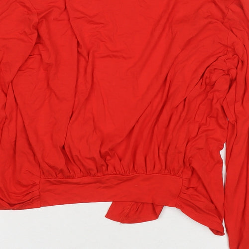 Dorothy Perkins Womens Red Viscose Kimono T-Shirt Size 14 V-Neck