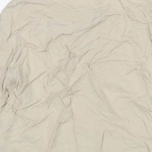 Zara Womens Beige Viscose Basic Blouse Size M Round Neck