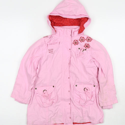 Fransa Girls Pink Jacket Size 6 Years Zip