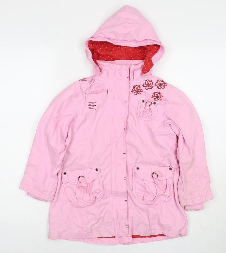 Fransa Girls Pink Jacket Size 6 Years Zip