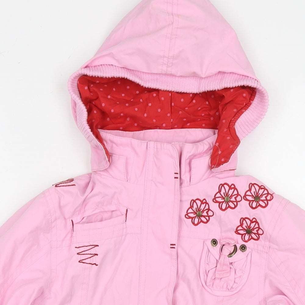 Fransa Girls Pink Jacket Size 6 Years Zip