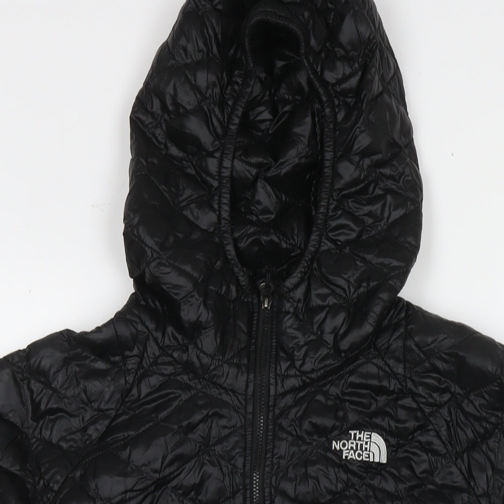 The North Face Womens Black Quilted Jacket Size L Zip