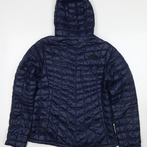 The North Face Womens Blue Quilted Jacket Size L Zip