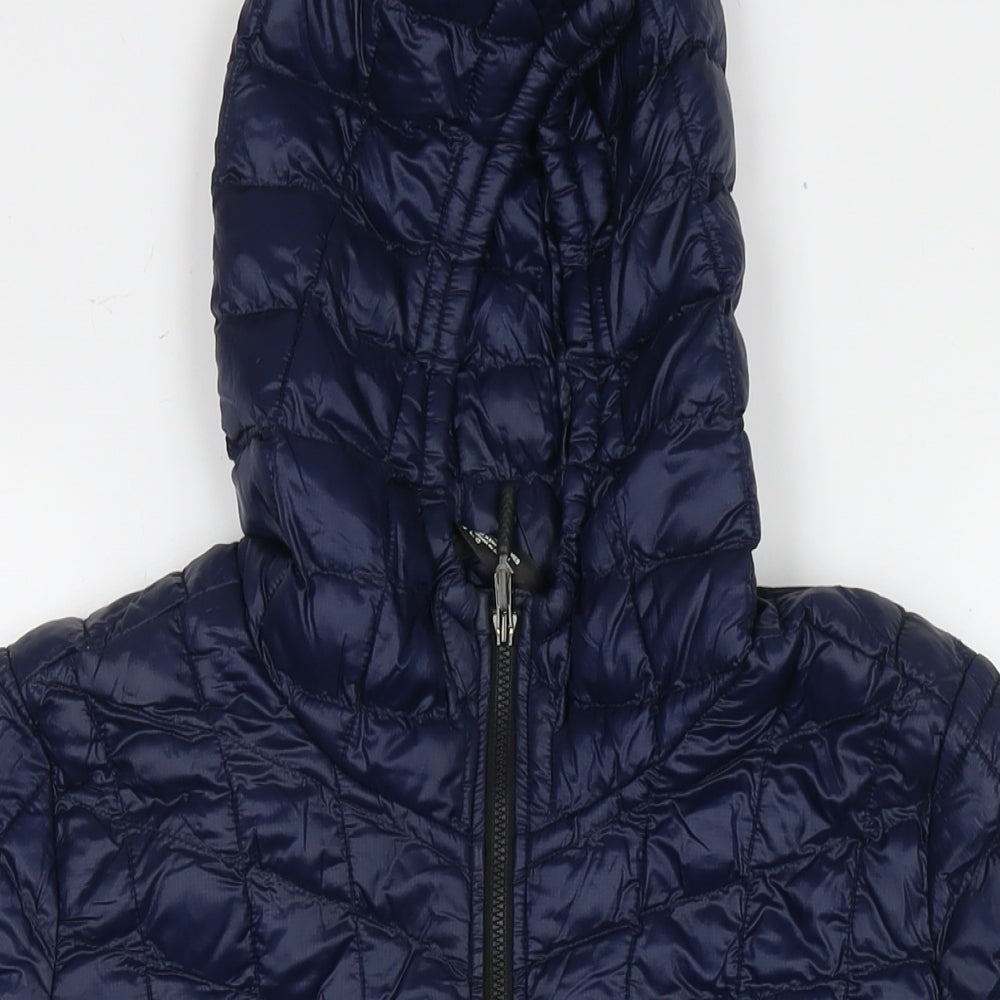 The North Face Womens Blue Quilted Jacket Size L Zip