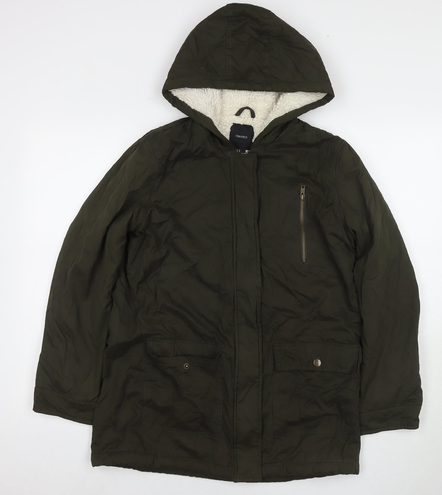 FOREVER 21 Womens Green Jacket Size M Zip