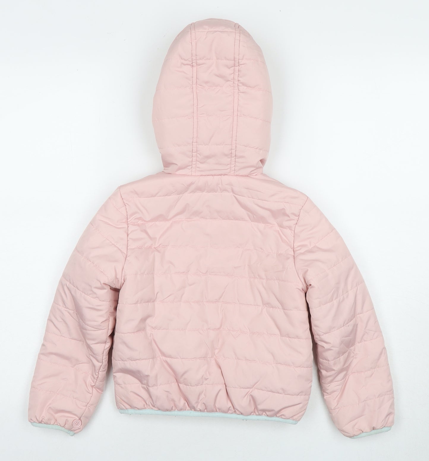 Marks and Spencer Girls Pink Puffer Jacket Jacket Size 6-7 Years Zip