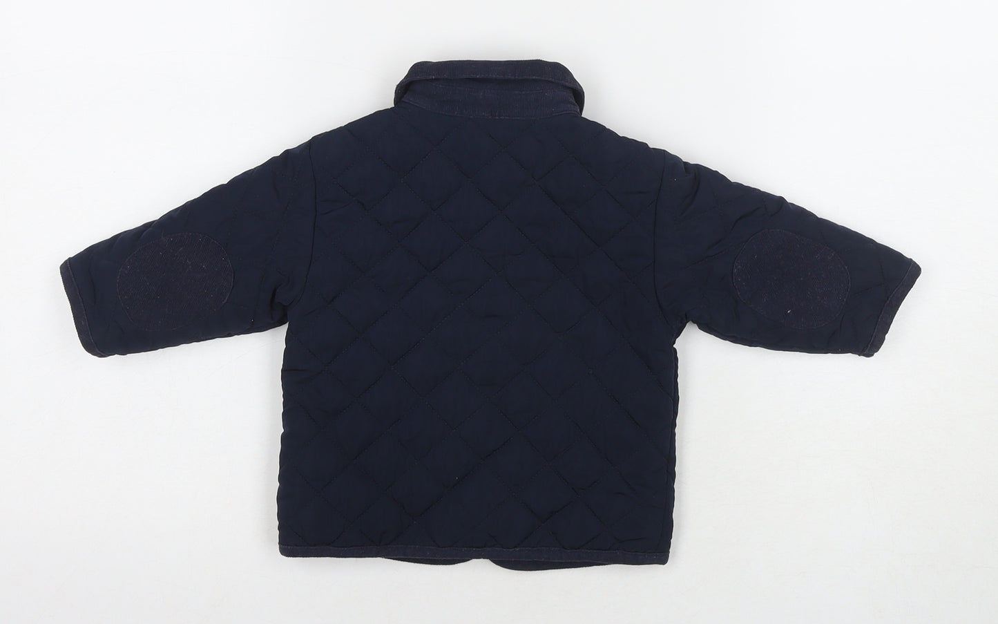 mamas & papas Boys Blue Quilted Jacket Size 6-9 Months Snap